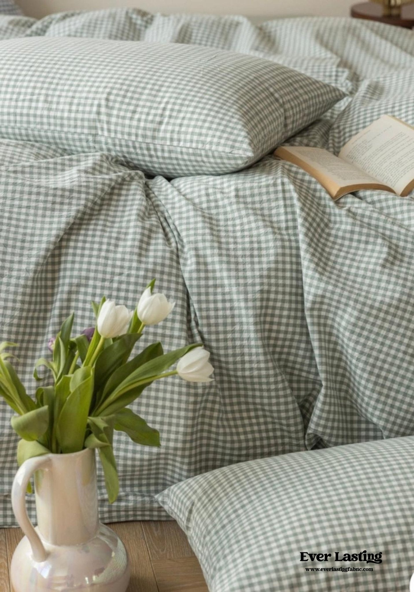 Gingham Pillowcases/ Green (Final Sale) - Ever Lasting