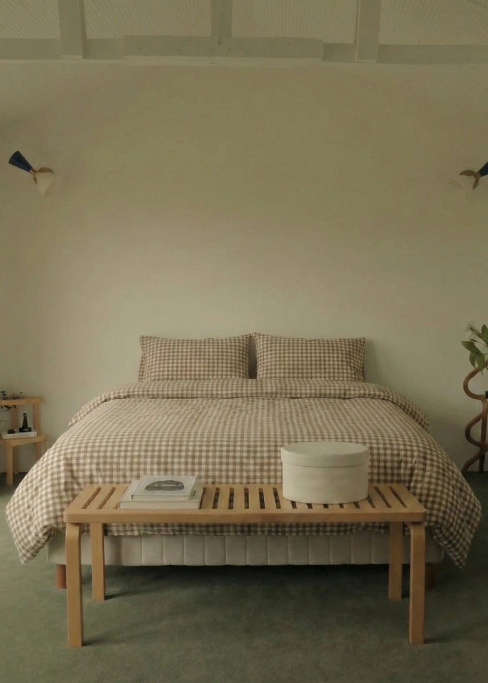  - Ever Lasting - Gingham Small Room Bedding Set / Brown - Bedding Set - Ever Lasting