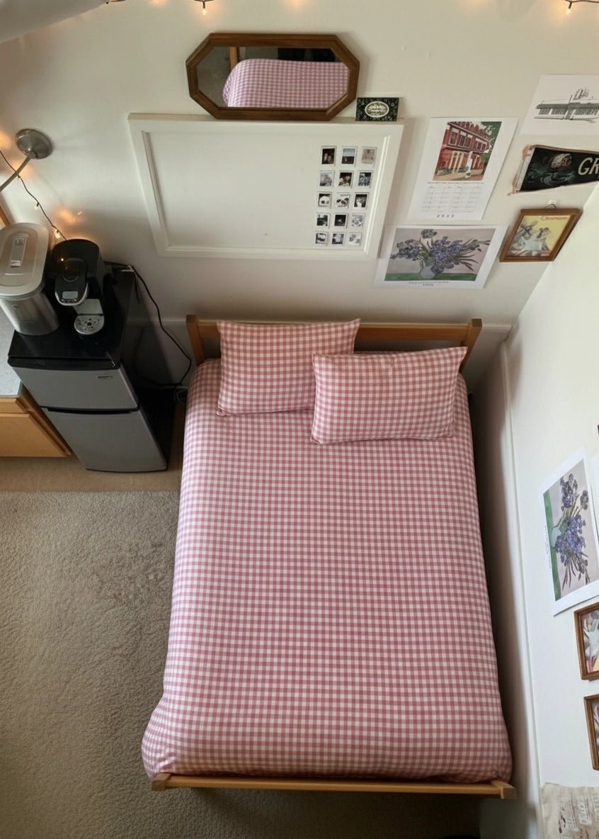  - Ever Lasting - Gingham Small Room Bedding Set / Pink - Bedding Set - Ever Lasting