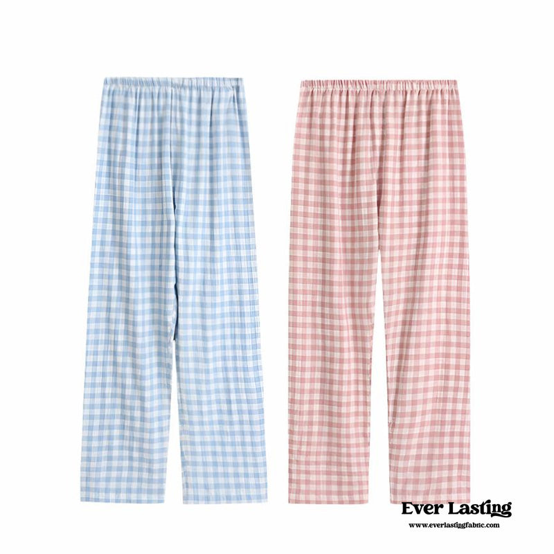 Soft Cotton Gingham Pajama Pants