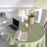 Gingham Table Cloth Picnic Blanket / Pink Green X - Small Homeware