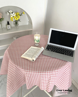 Gingham Table Cloth Picnic Blanket / Pink Homeware