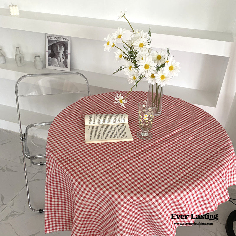 Gingham Table Cloth Picnic Blanket / Pink Homeware