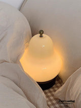 Glass Pear Touch Lamp / Cream Light