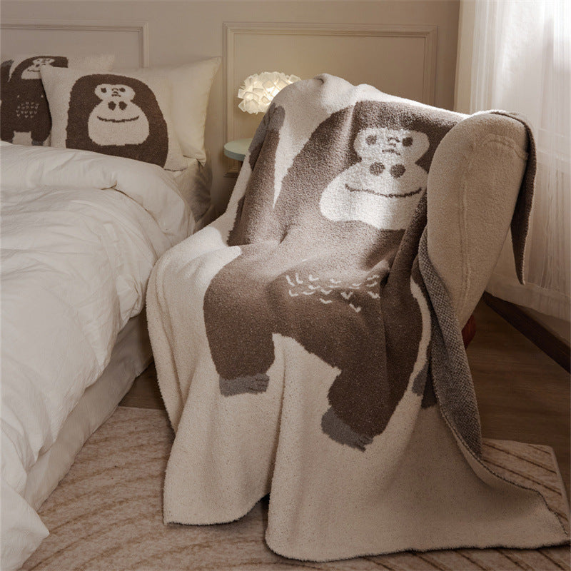 Go Chimpanzee Blanket & Pillows / Brown Hello Blankets