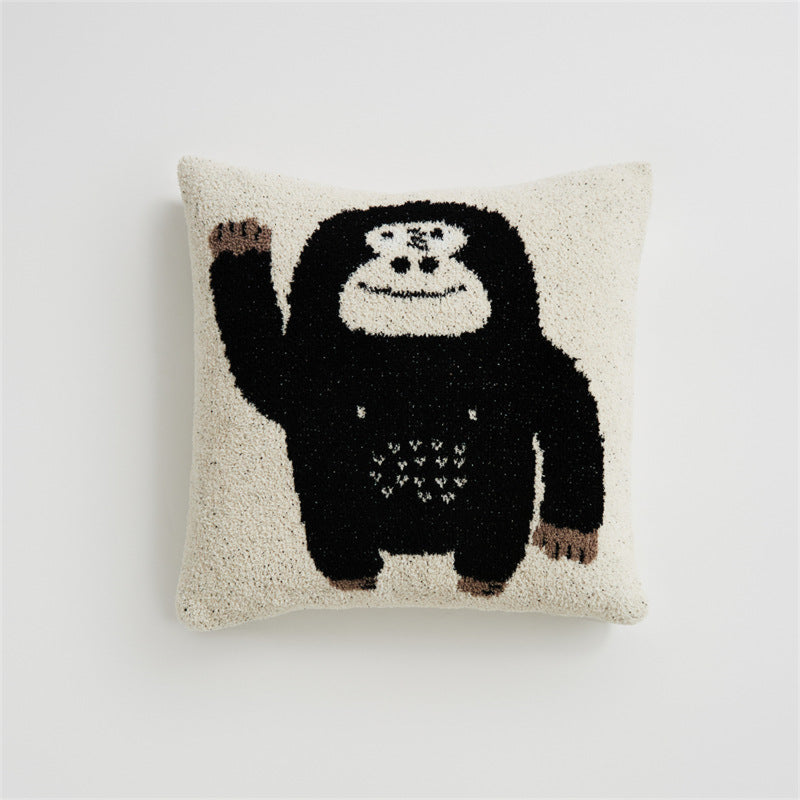 Go Chimpanzee Blanket & Pillows / Brown Hello Pillowcase+Insert Black Blankets