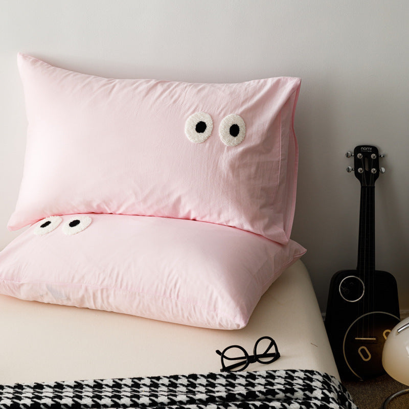 Googly Eyes Pillowcases (8 Colors) Light Pink