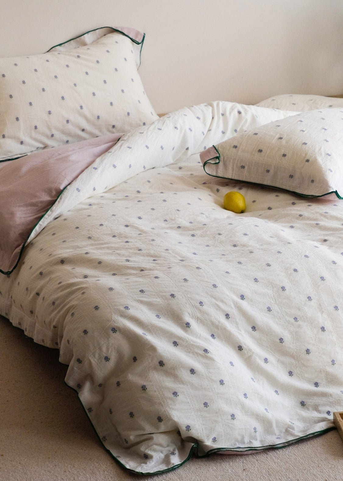 -Ever Lasting - Grace Floral Jacquard Bedding Set / Yellow -Bedding Set -Ever Lasting