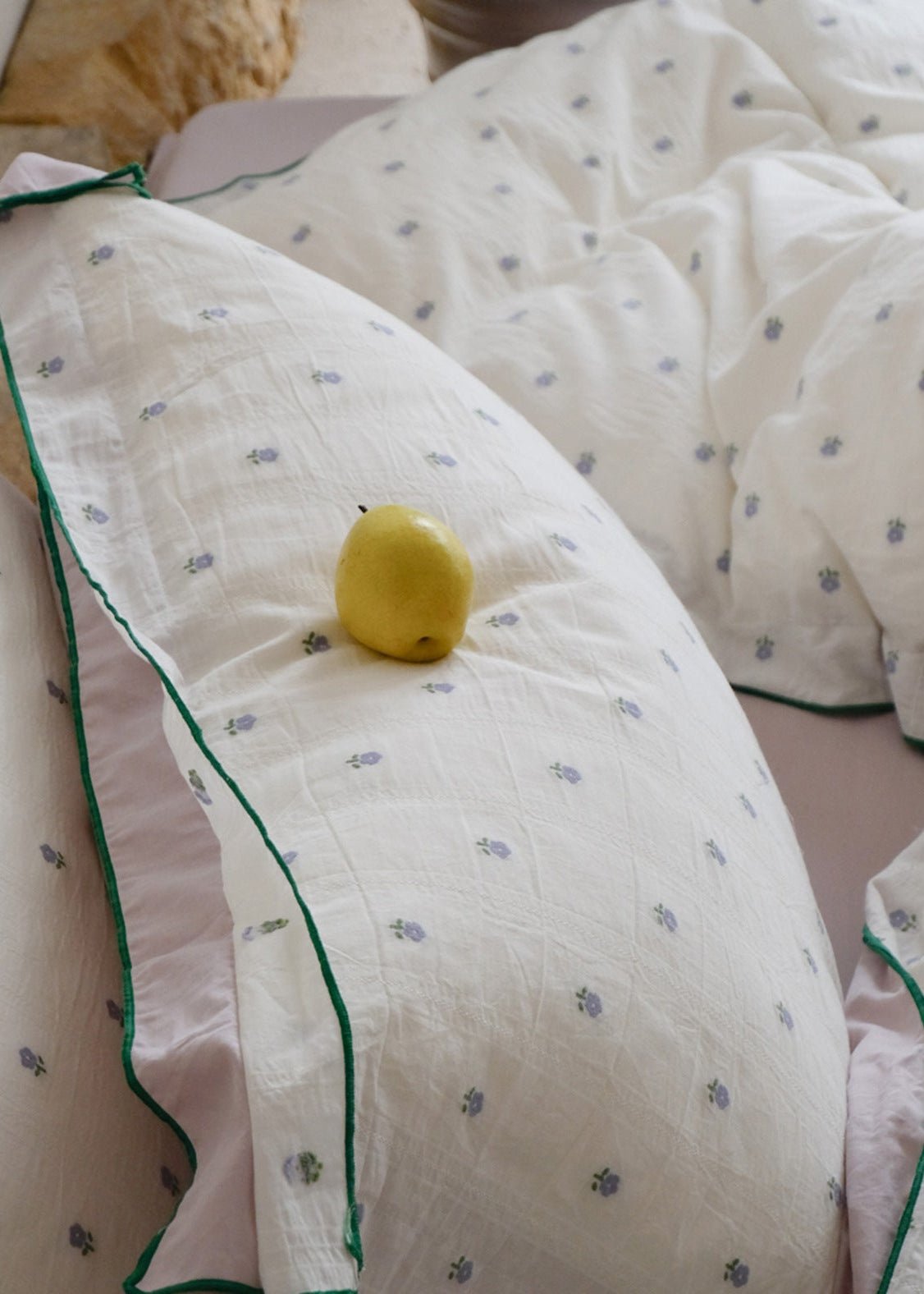 -Ever Lasting - Grace Floral Jacquard Bedding Set / Yellow -Bedding Set -Ever Lasting