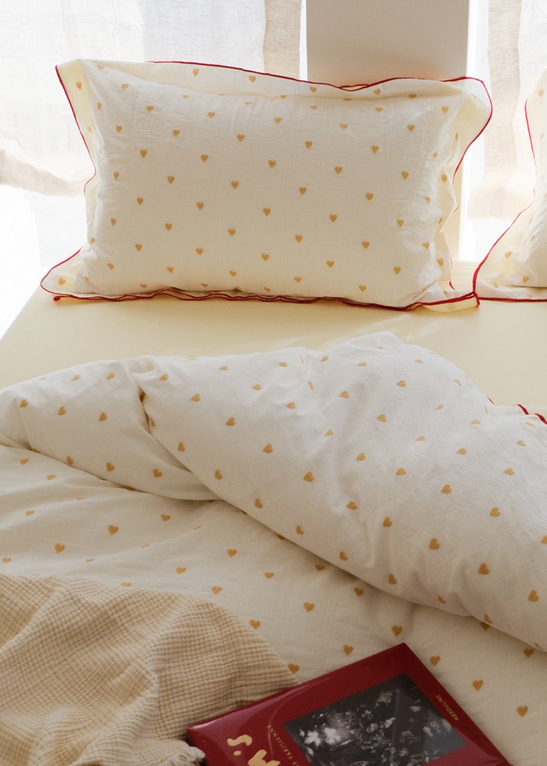 -Ever Lasting - Grace Floral Jacquard Bedding Set / Yellow -Bedding Set -Ever Lasting