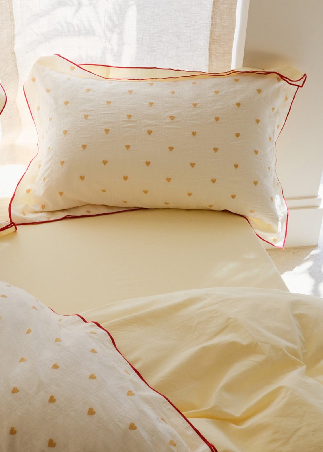 -Ever Lasting - Grace Floral Jacquard Bedding Set / Yellow -Bedding Set -Ever Lasting