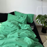 Green Black Mixed Washed Cotton Bedding Bundle