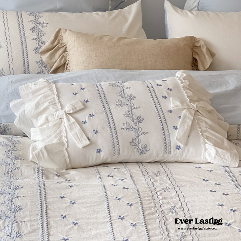 Embroidered French Lace Decorative Pillow