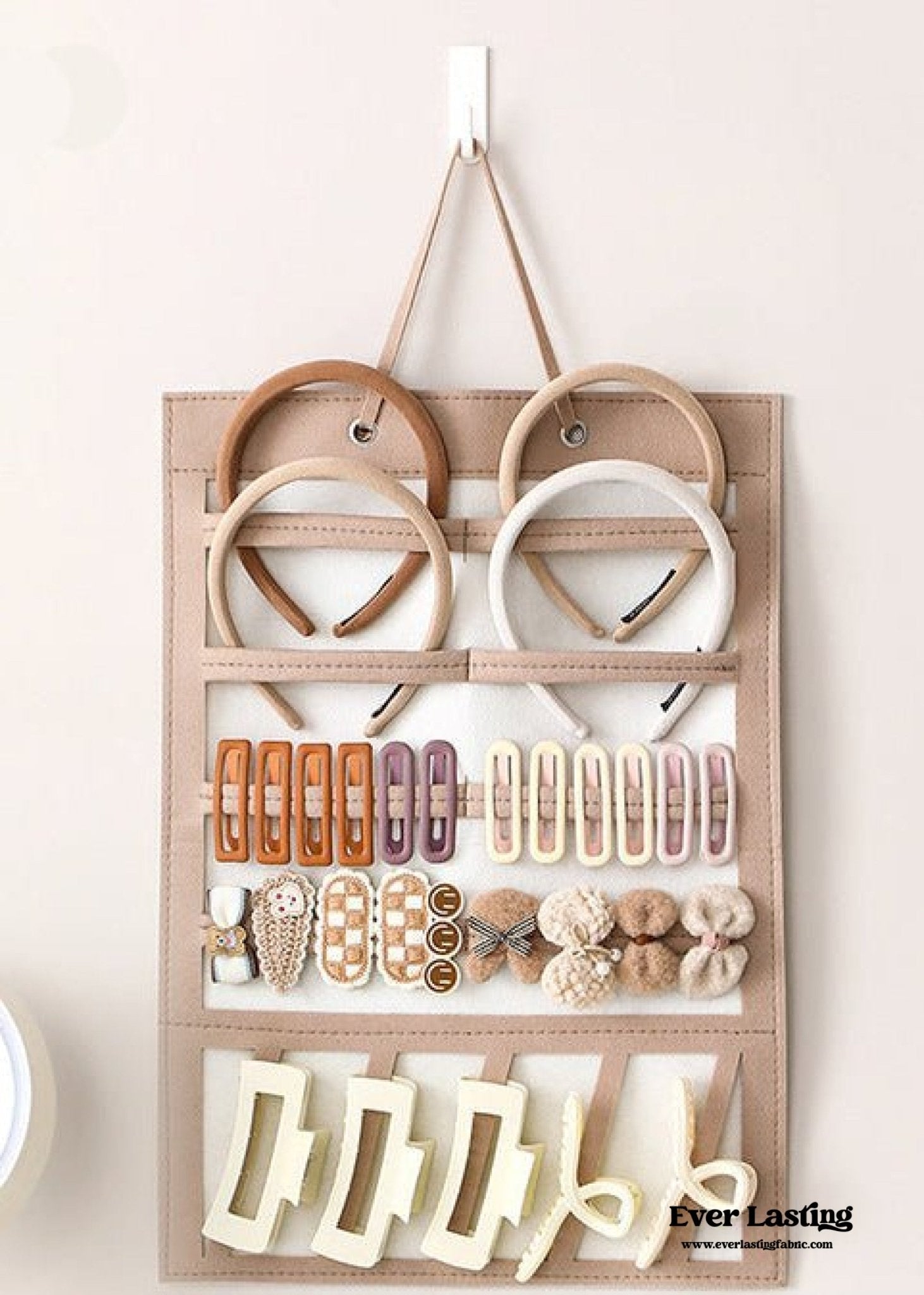 Hanging Hair Accessories Organizer Bag – Storage for Clips, Bows, Scrunchies, Glasses & Headbands - Ever Lasting