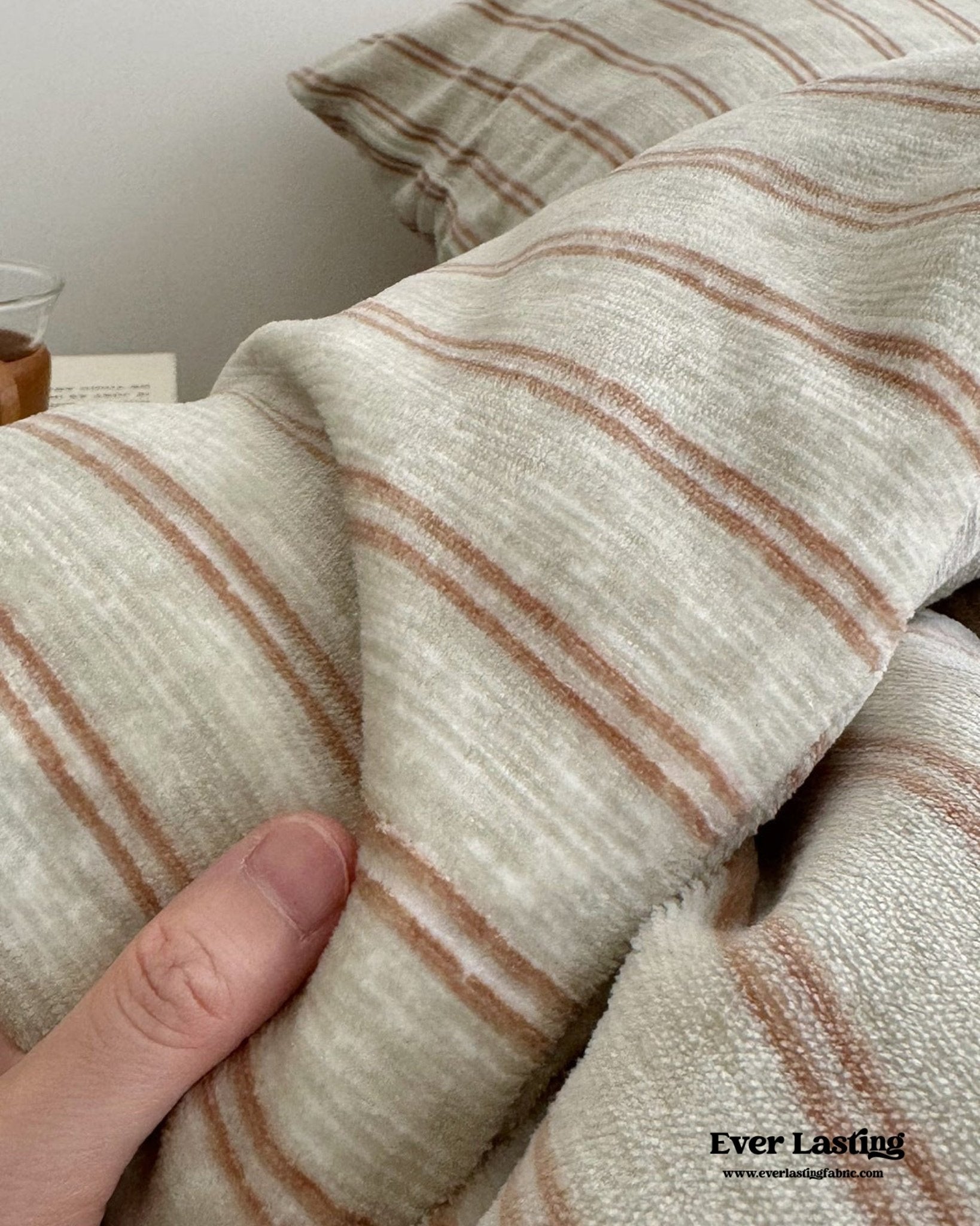 Hazel Minimalist Stripe Velvet Bedding Bundle - Ever Lasting