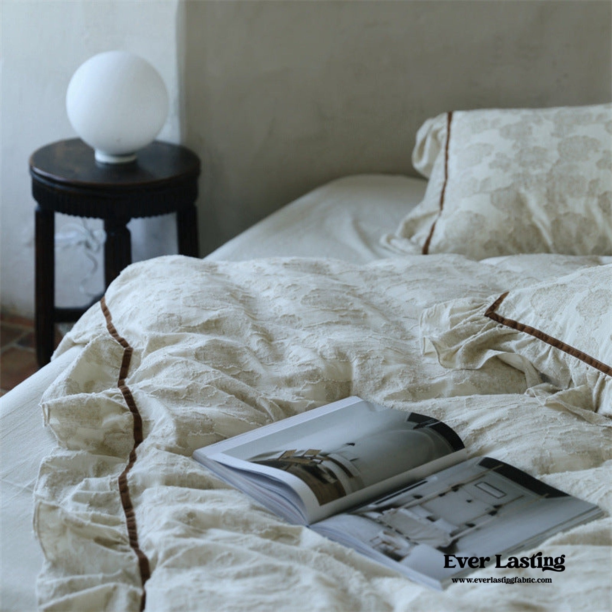 Hidden Garden Linen Cotton Floral Ruffle Bedding Bundle - Ever Lasting