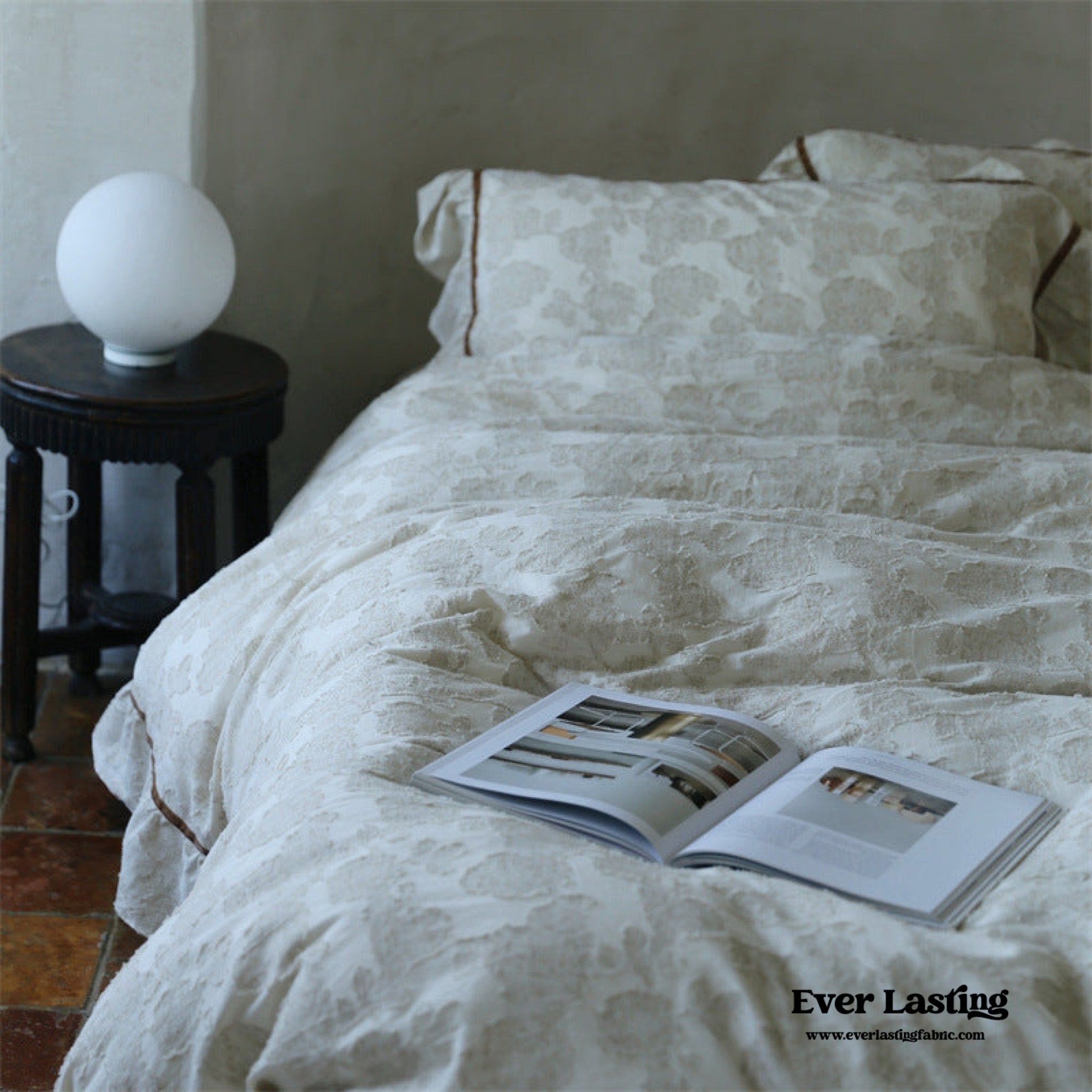 Hidden Garden Linen Cotton Floral Ruffle Bedding Bundle - Ever Lasting