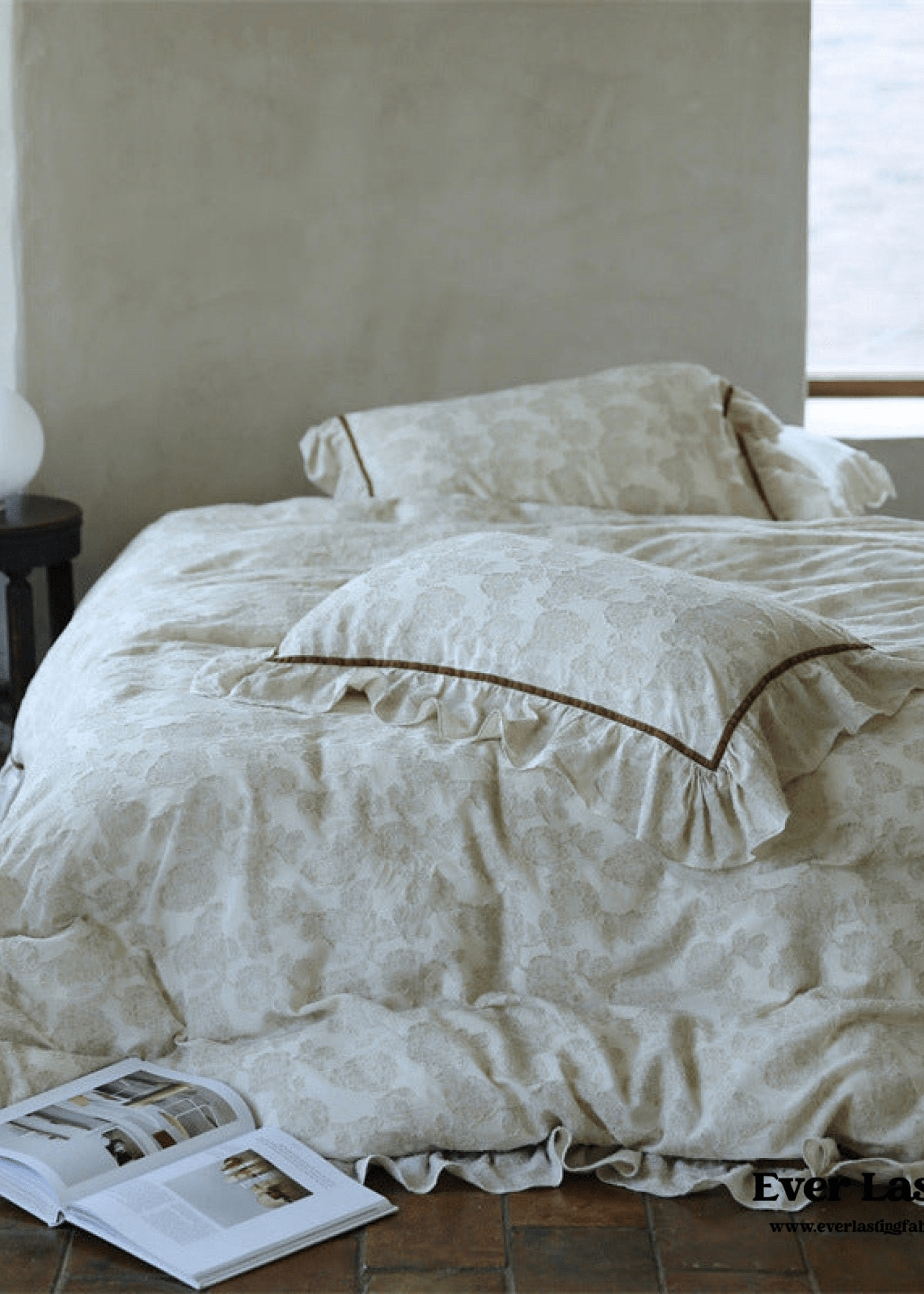  - Ever Lasting - Hidden Garden Linen Cotton Floral Ruffle Bedding Bundle - Bedding Bundle - Ever Lasting