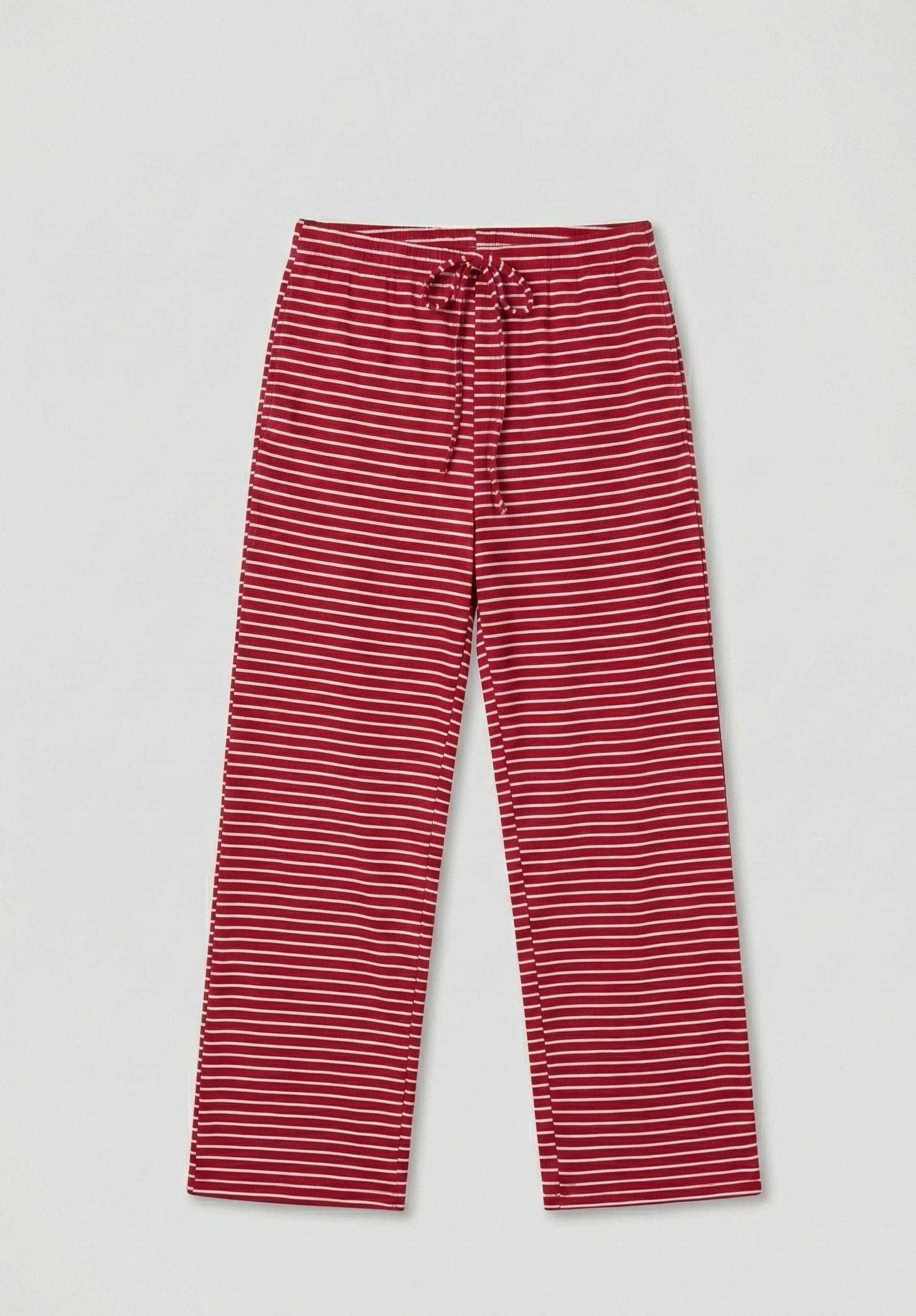  - Ever Lasting - Imogen Long - Sleeve Striped Pajama Set / Red - Pajamas - Ever Lasting