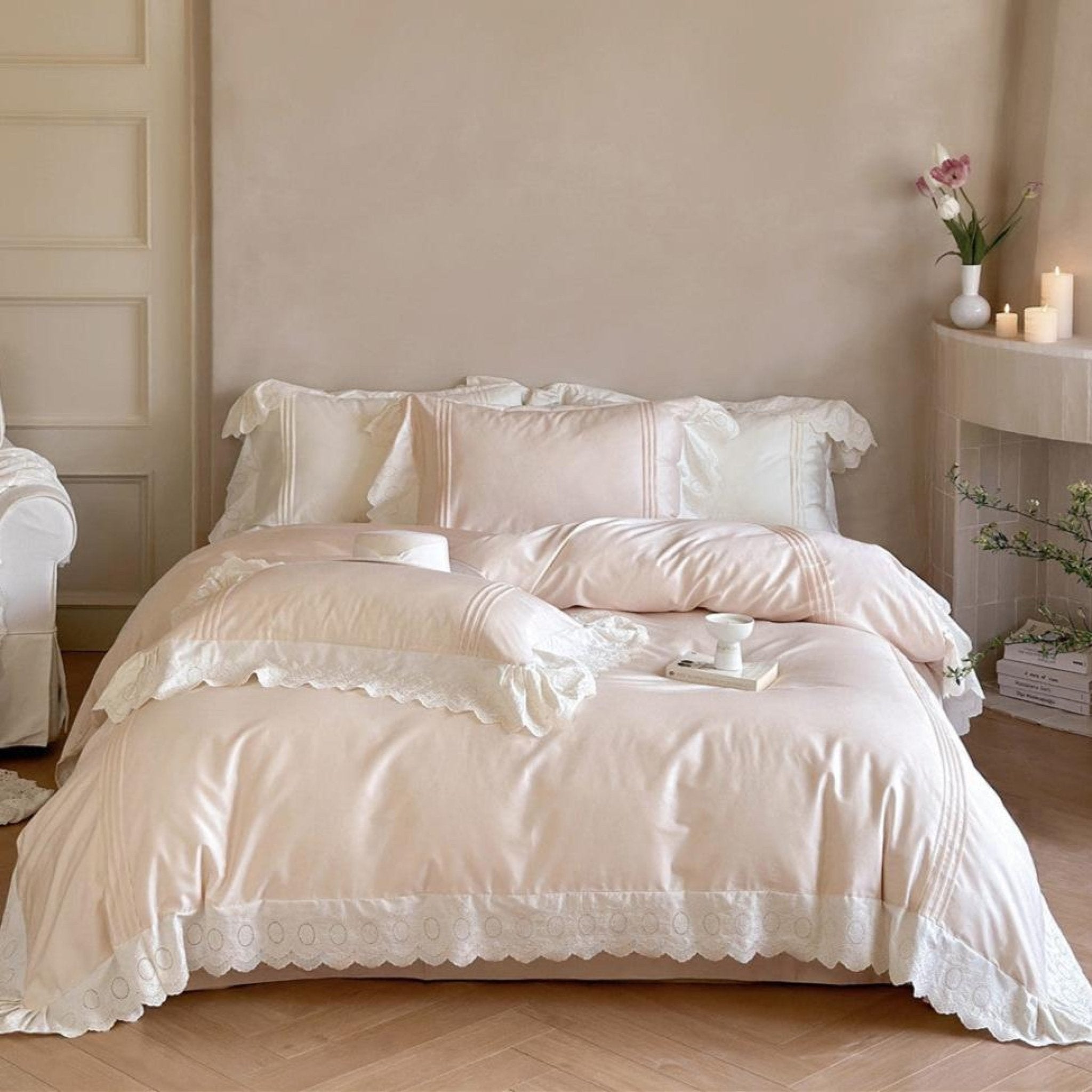 Isabelle Silky Cottage Ruffled Bedding Bundle - Ever Lasting