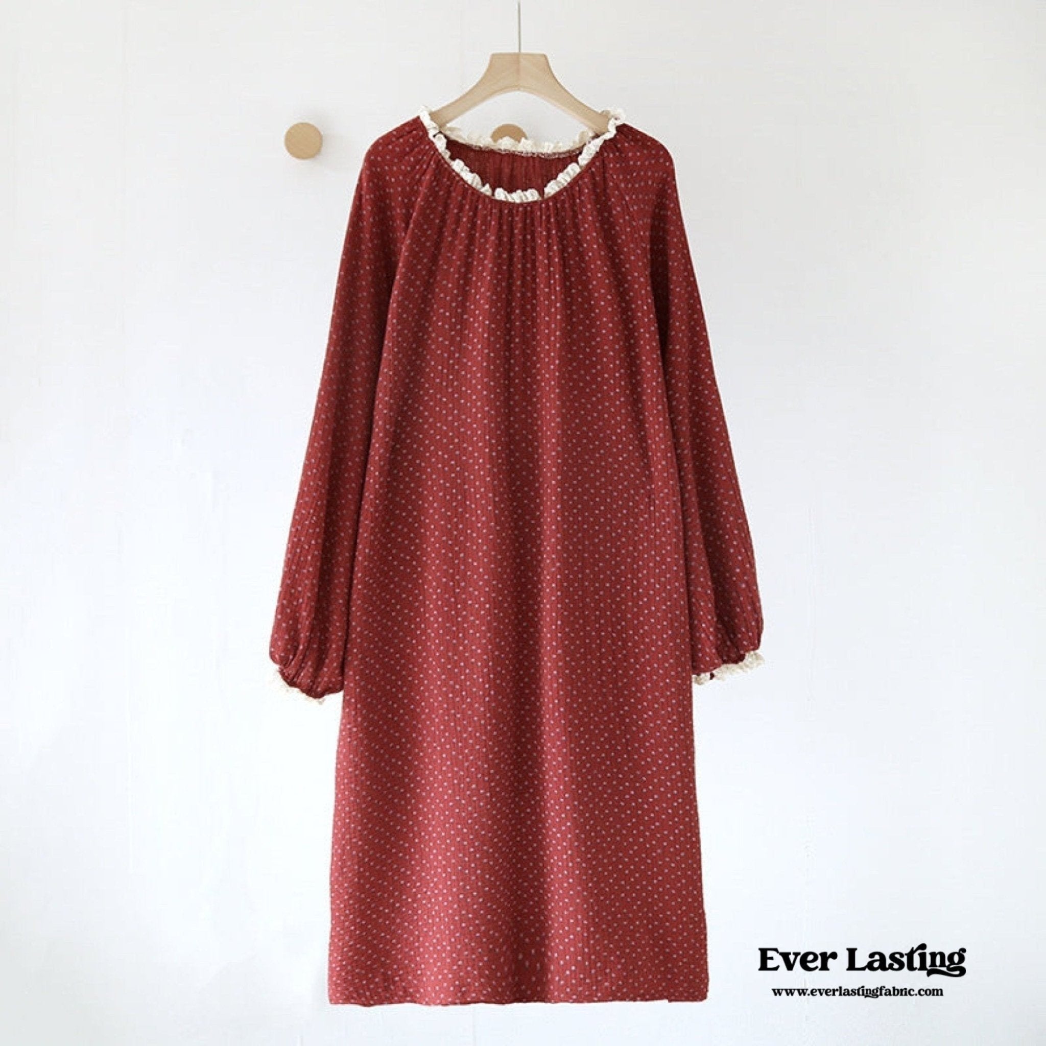 Ivy Red Floral Ruffled Pajama Set / Pullover - Ever Lasting