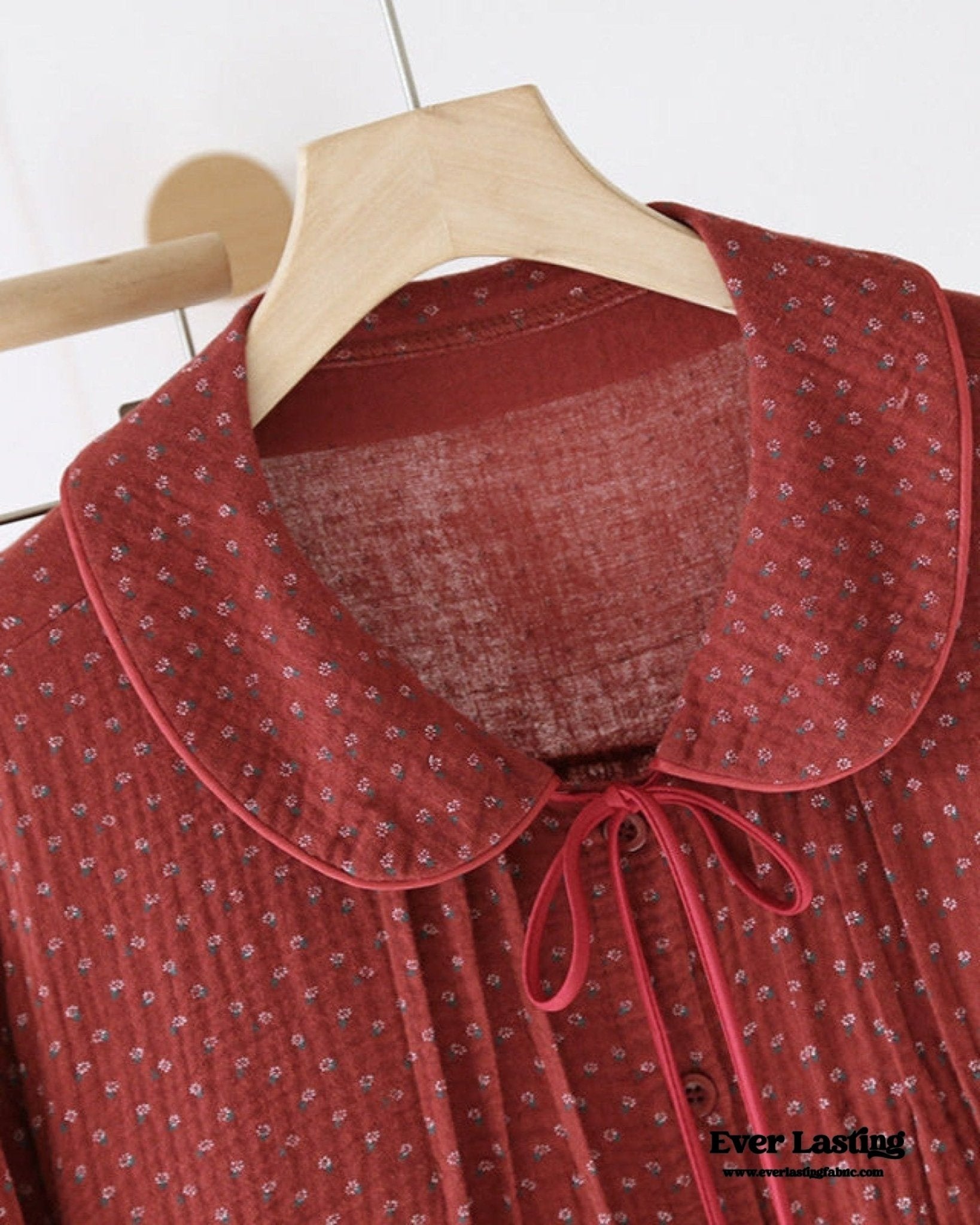 Ivy Red Floral Ruffled Pajama Set / Pullover - Ever Lasting