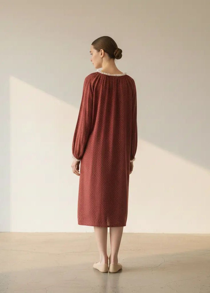  - Ever Lasting - Ivy Red Floral Ruffled Pajama Set / Pullover - Pajamas - Ever Lasting