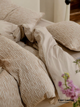 Jacquard Tufted Floral Bedding Set / Brown Beige