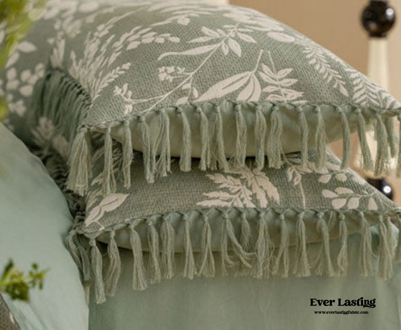 Jacquard Tufted Floral Bedding Set / Cheetah Green