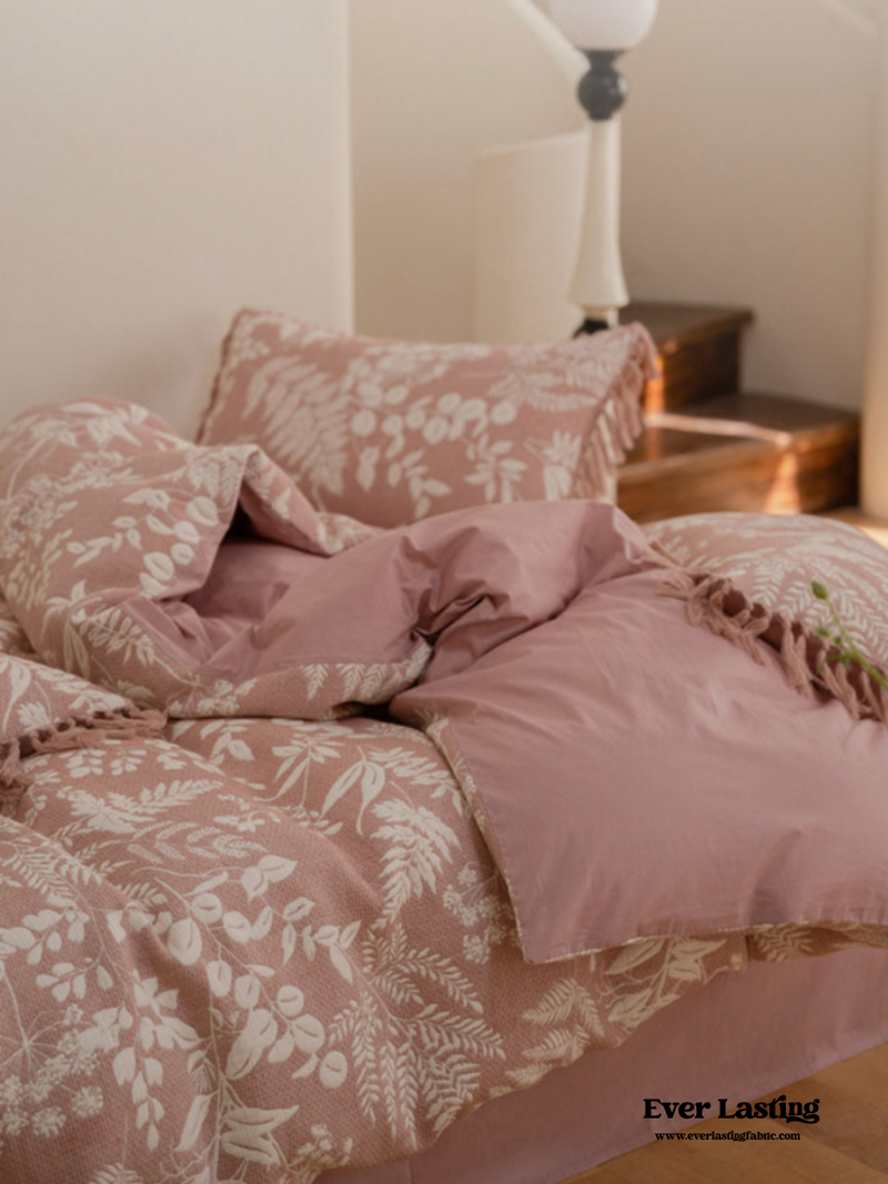 Jacquard Tufted Floral Bedding Set / Green