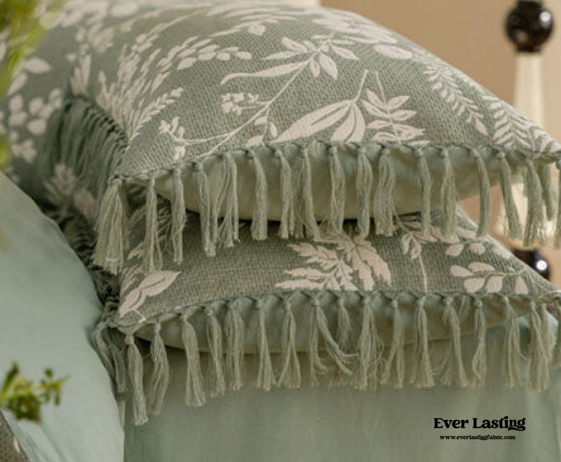 Jacquard Tufted Floral Bedding Set / Green