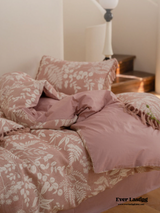 Jacquard Tufted Floral Bedding Set / Pink