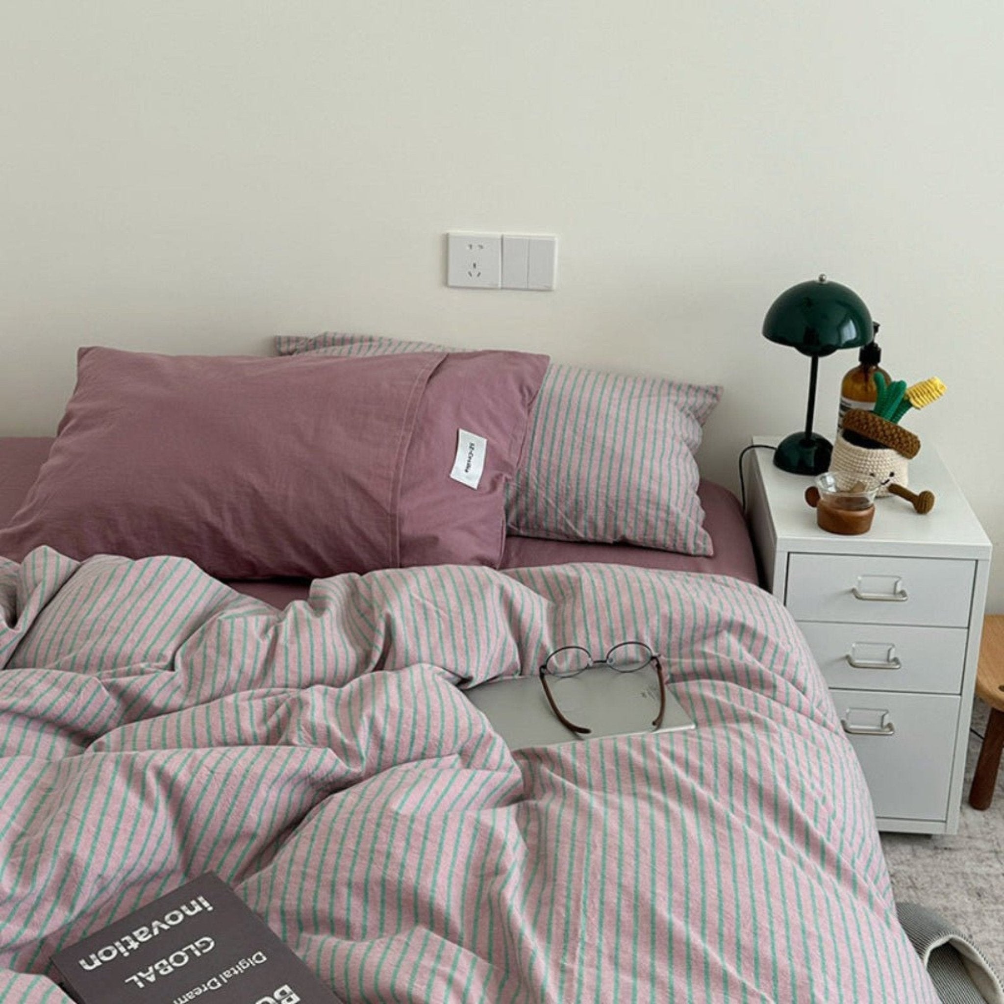 James Striped Bedding Set / Purple - Ever Lasting