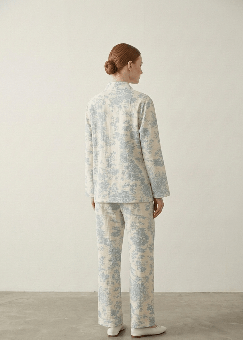  - Ever Lasting - Japanese Kimono Tie Double Gauze Pajama Set / Blue - Pajamas - Ever Lasting