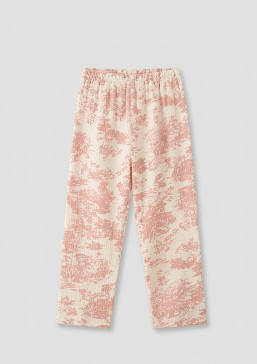  - Ever Lasting - Japanese Kimono Tie Double Gauze Pajama Set / Pink - Pajamas - Ever Lasting