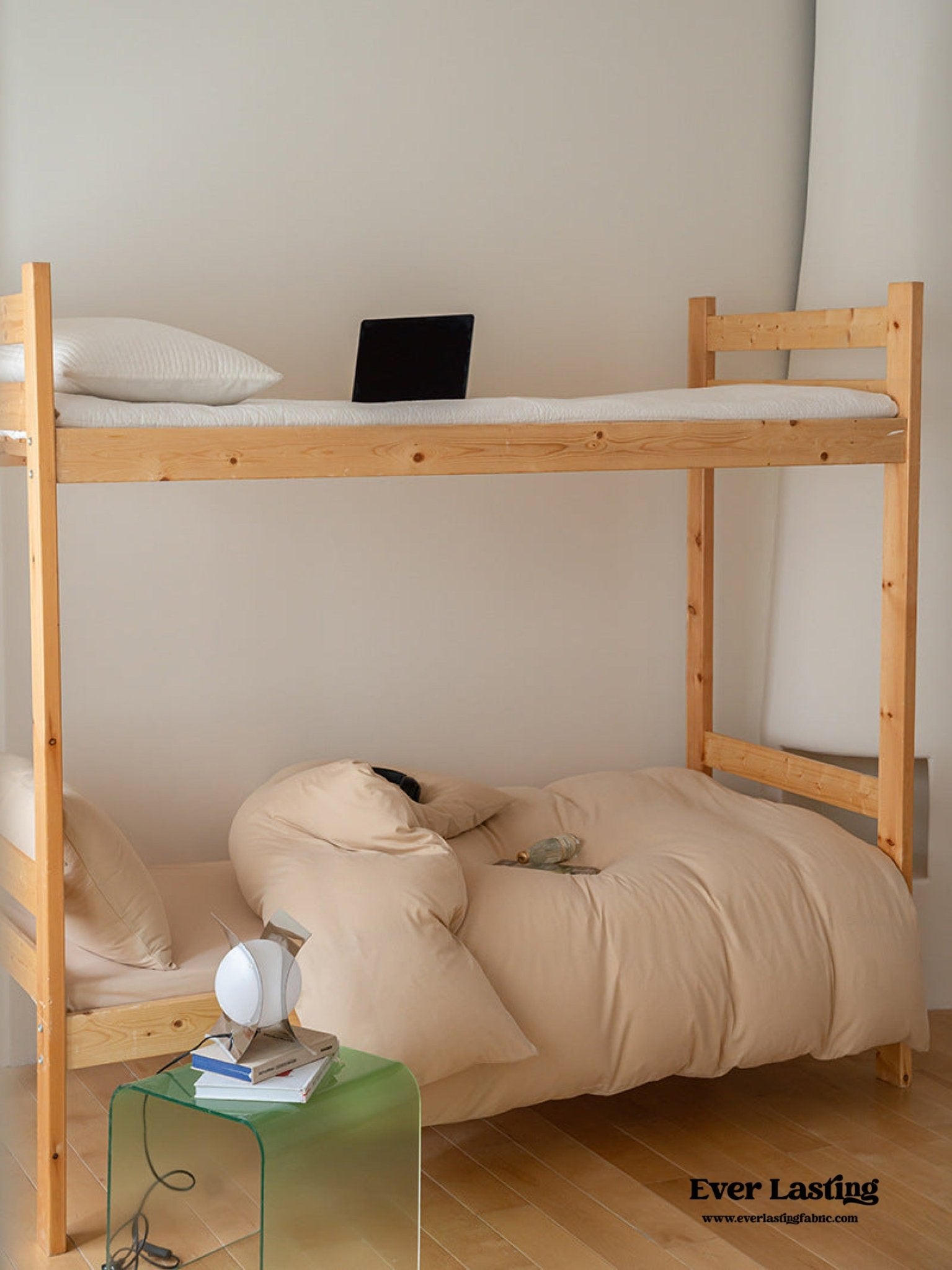 Jersey Knit Boho Twin Dorm Bedding Set / Beige Nude - Ever Lasting