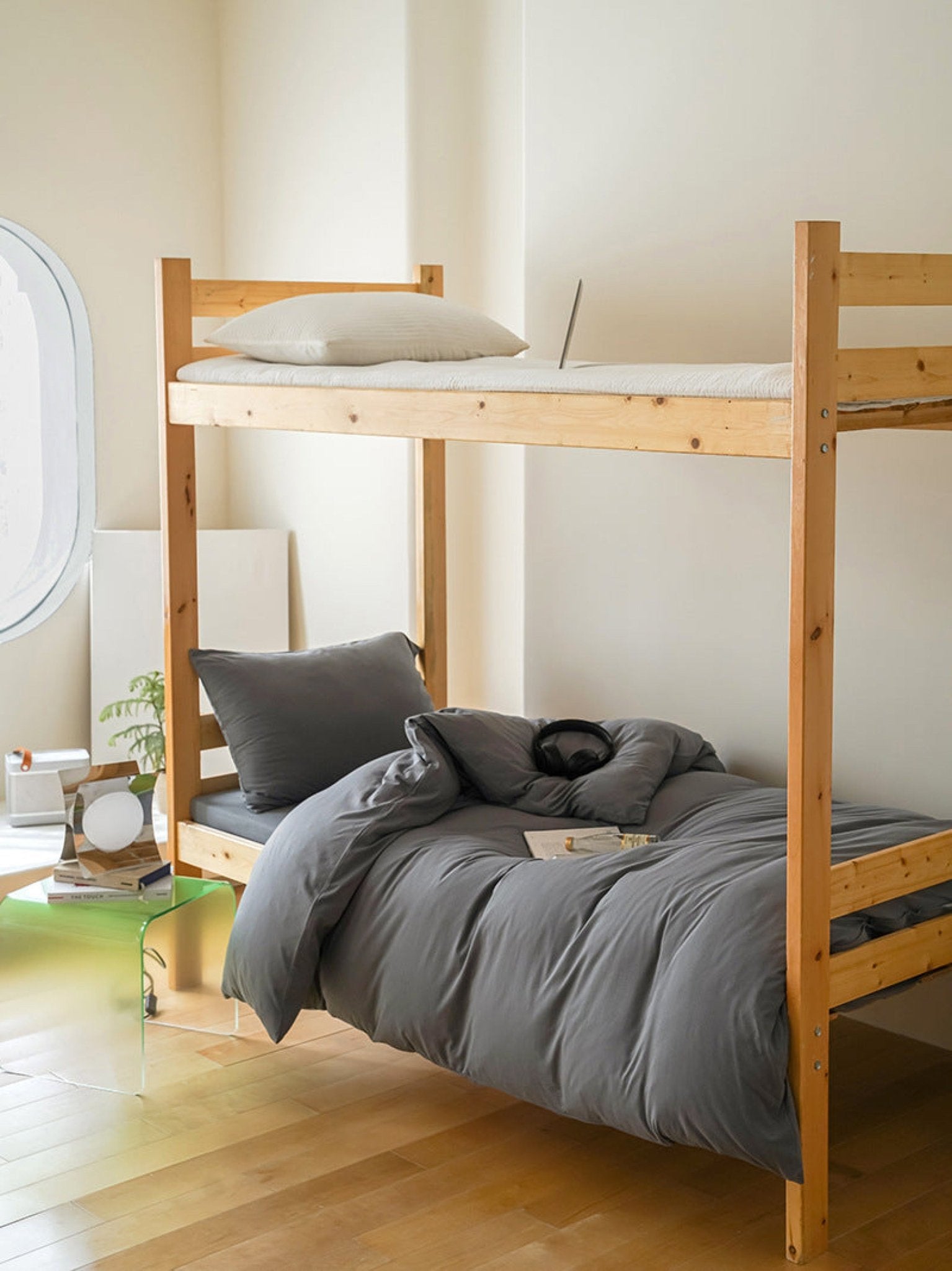 Jersey Knit Boho Twin Dorm Bedding Set / Beige Nude - Ever Lasting