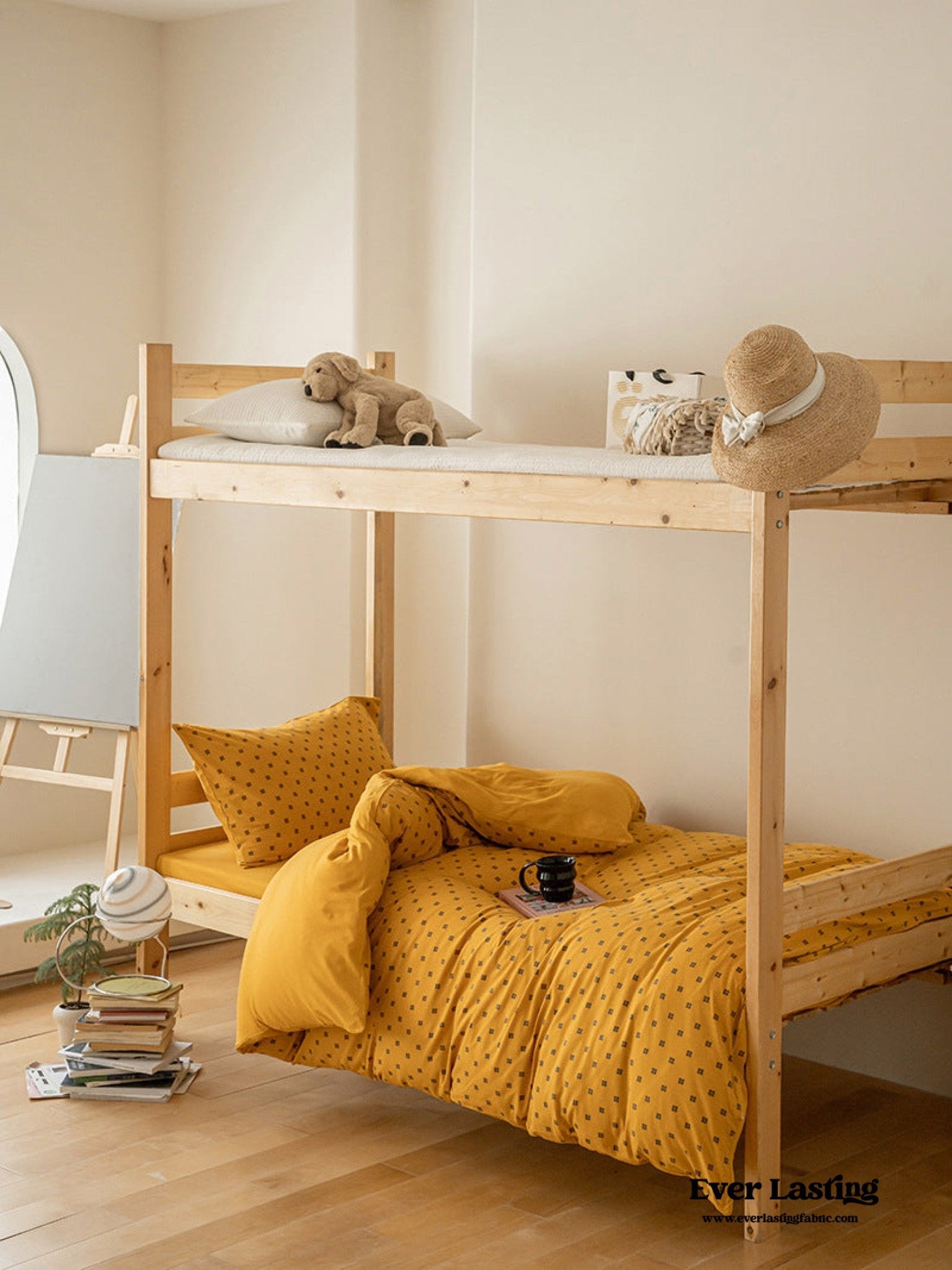 Jersey Knit Boho Twin Dorm Bedding Set / Beige Nude - Ever Lasting