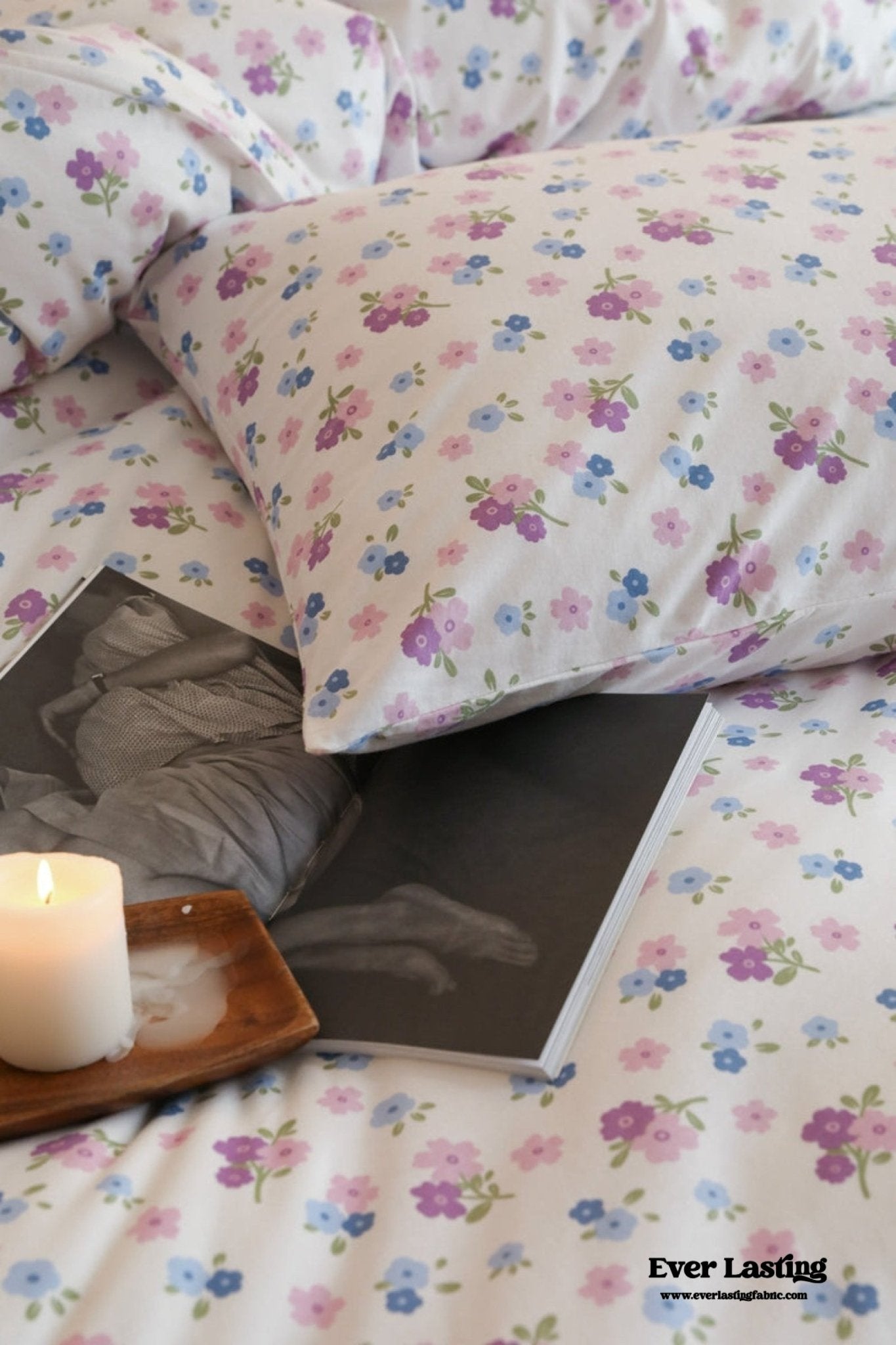 Jersey Knit Cotton Floral Bedding Bundle - Ever Lasting