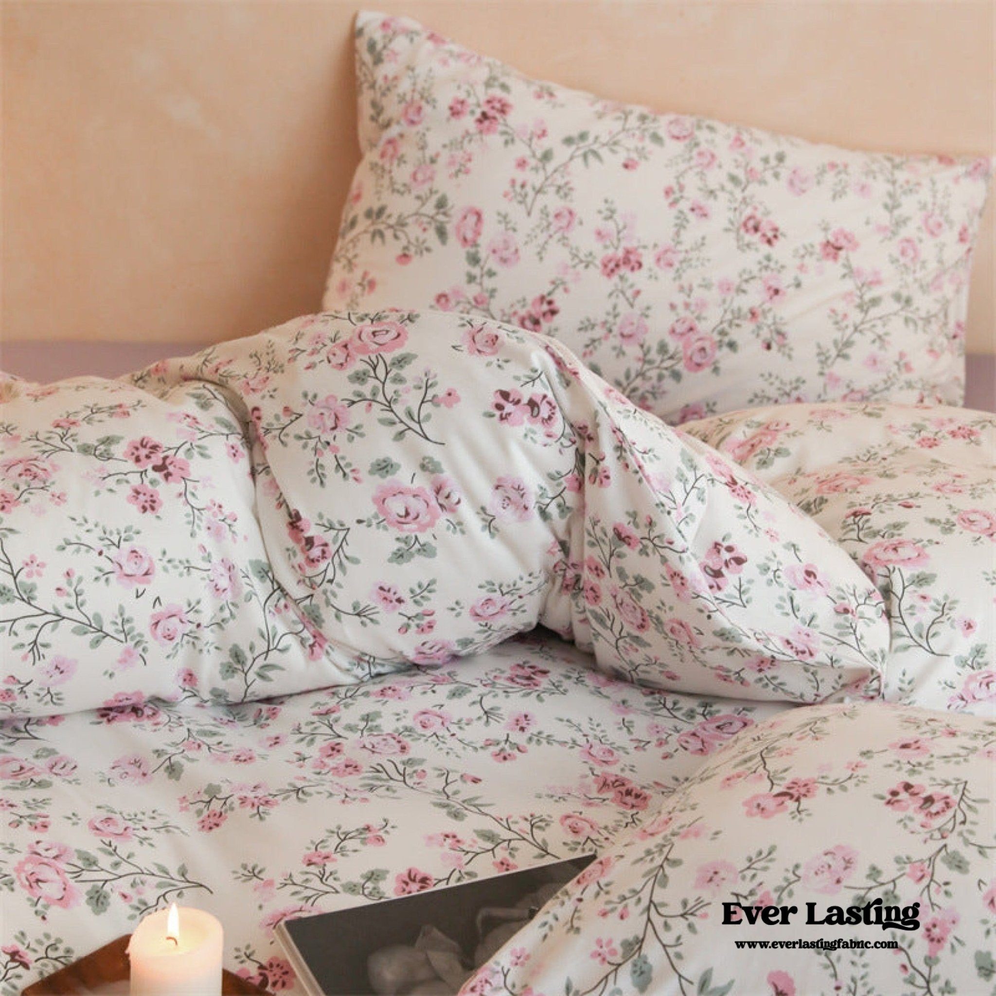 Jersey Knit Cotton Floral Bedding Bundle - Ever Lasting