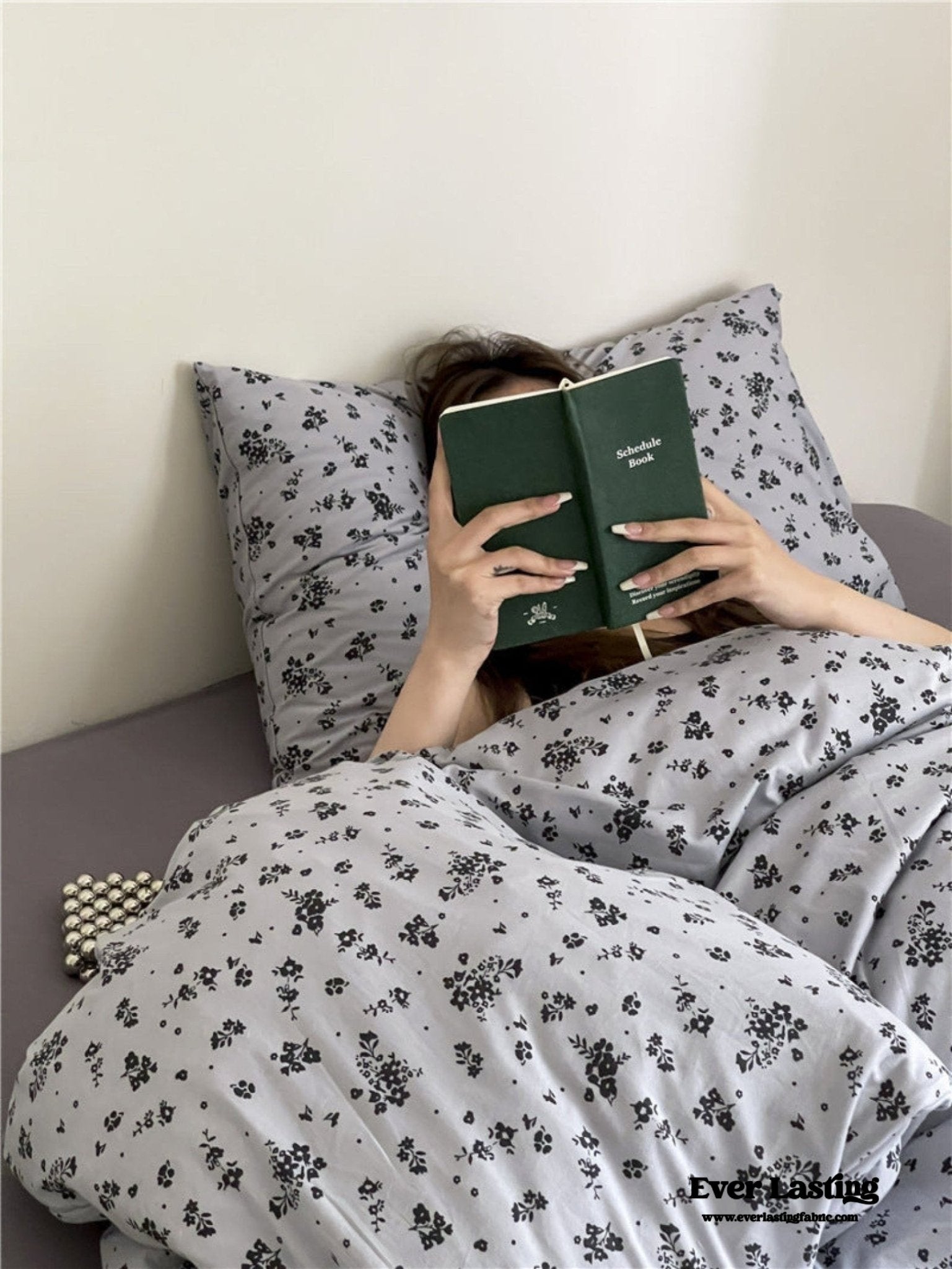 Jersey Knit Cotton Floral Bedding Set / Blueberry - Ever Lasting