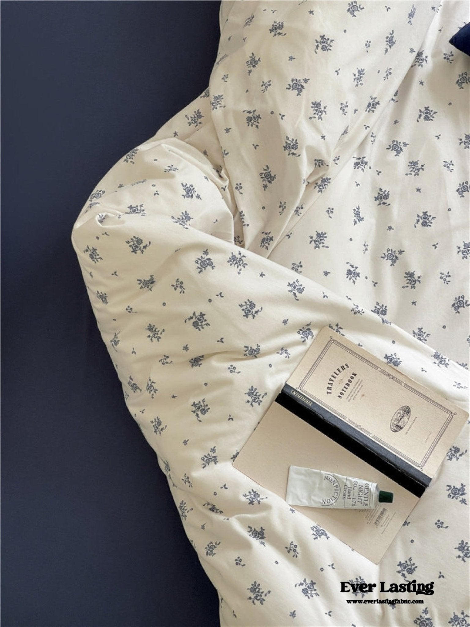 Jersey Knit Cotton Floral Bedding Set / Blueberry - Ever Lasting