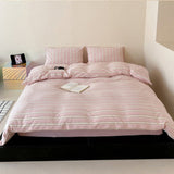 Jersey Knit Stripe Bedding Bundle Pink / Medium Flat