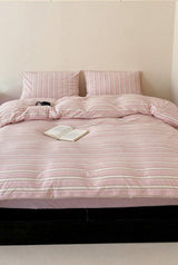 Jersey Knit Stripe Pillowcases Pink