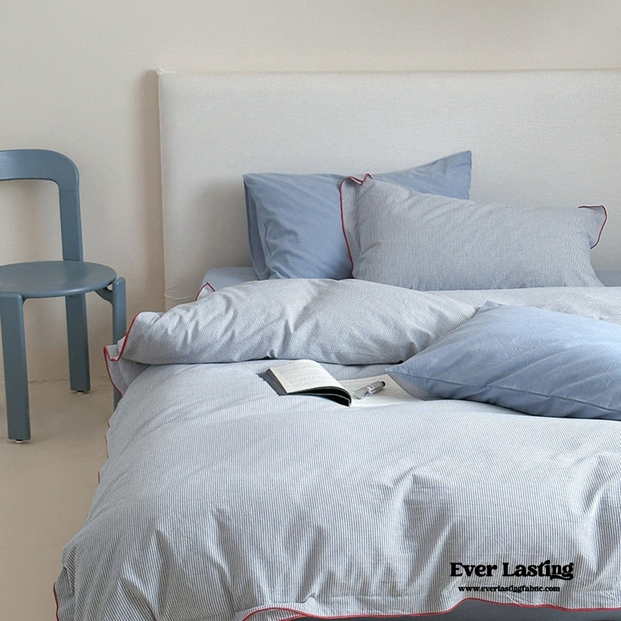 Joce Striped Bedding Set / Blue - Ever Lasting