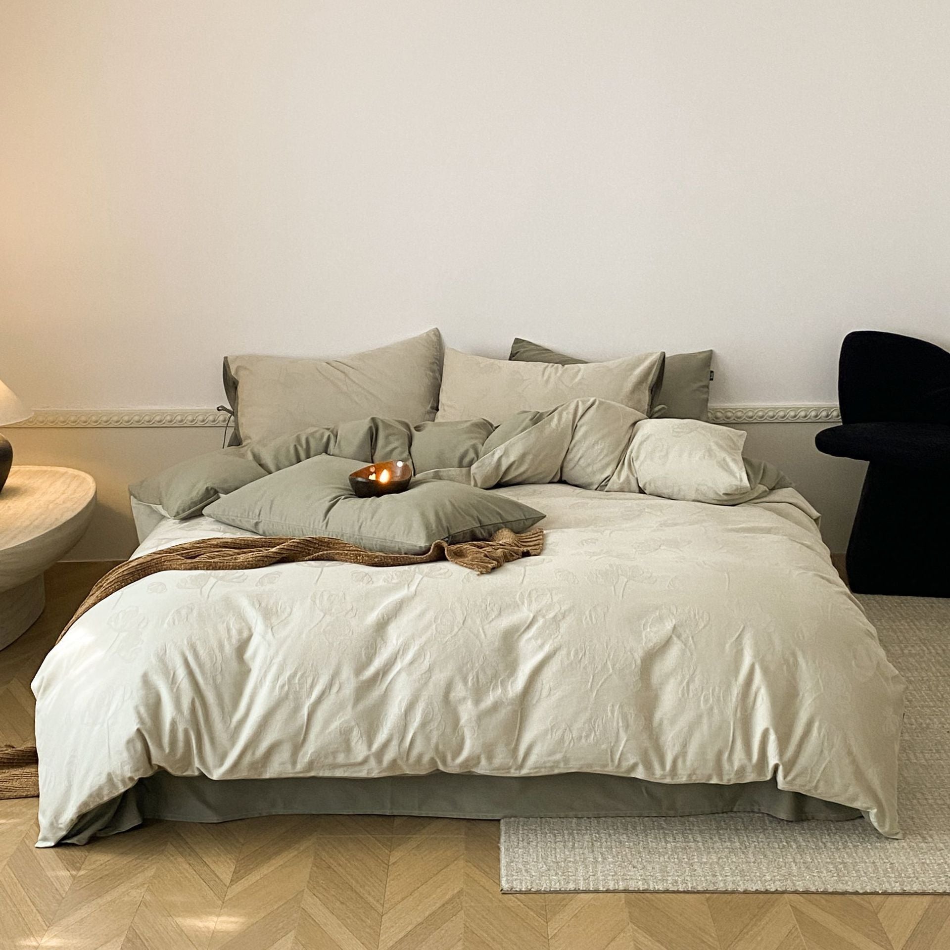  - Ever Lasting - Juliana Jacquard Bedding Set / Green - Bedding Set - Ever Lasting