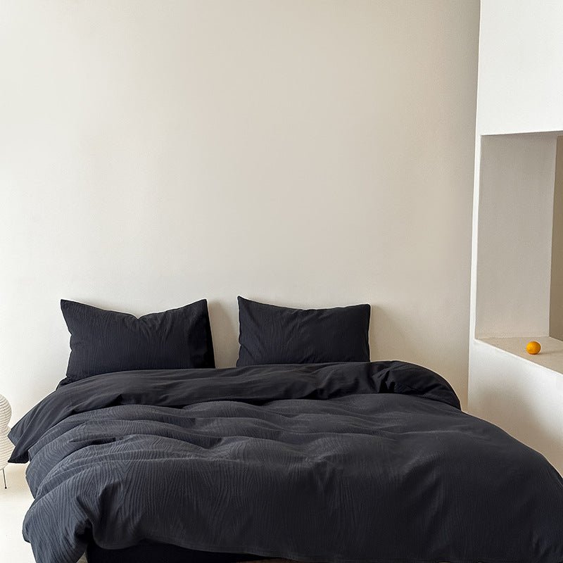  - Ever Lasting - Kinsley Jacquard Bedding Set / Black - Bedding Set - Ever Lasting