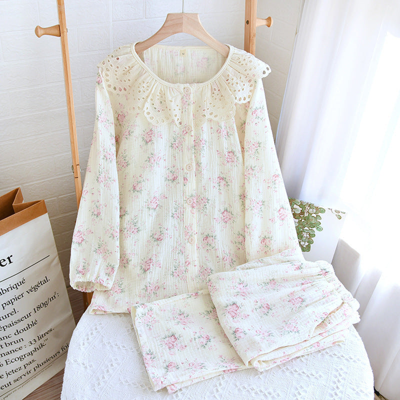 Cotton lace pajamas sale