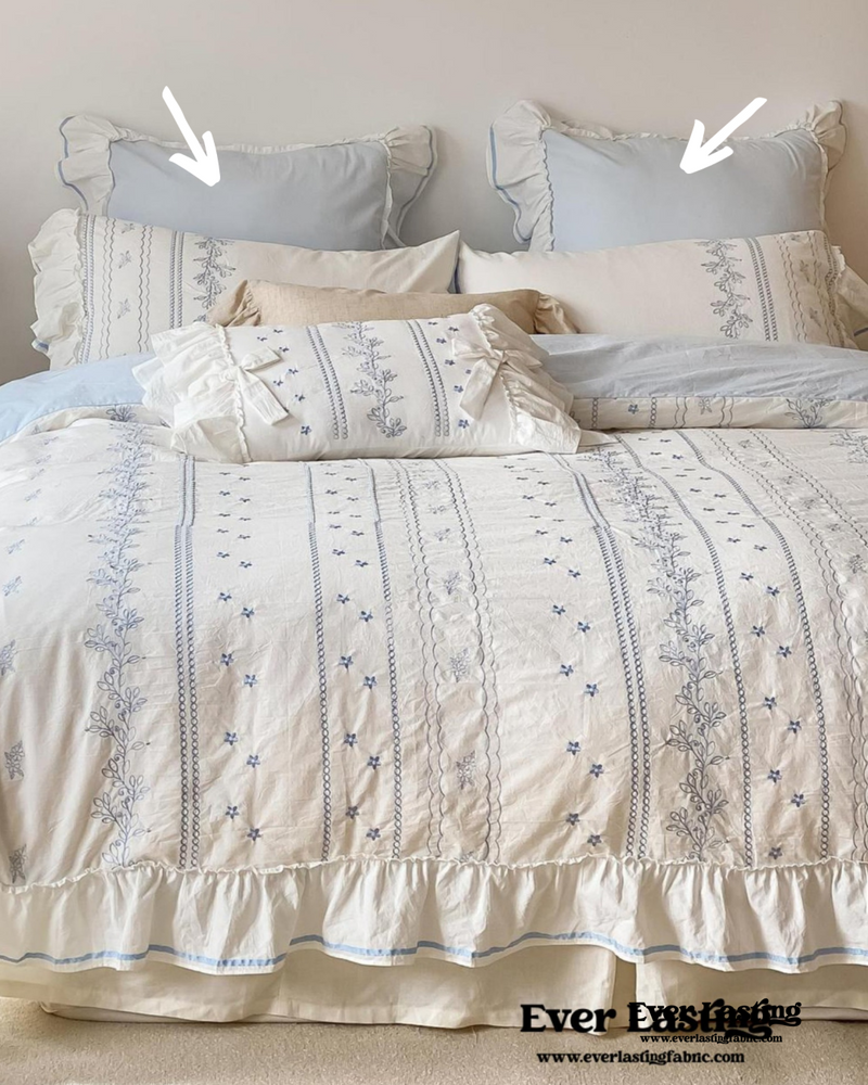 Large Blue Ruffle Square Pillowcase Best Stylish Bedding Ever Lasting