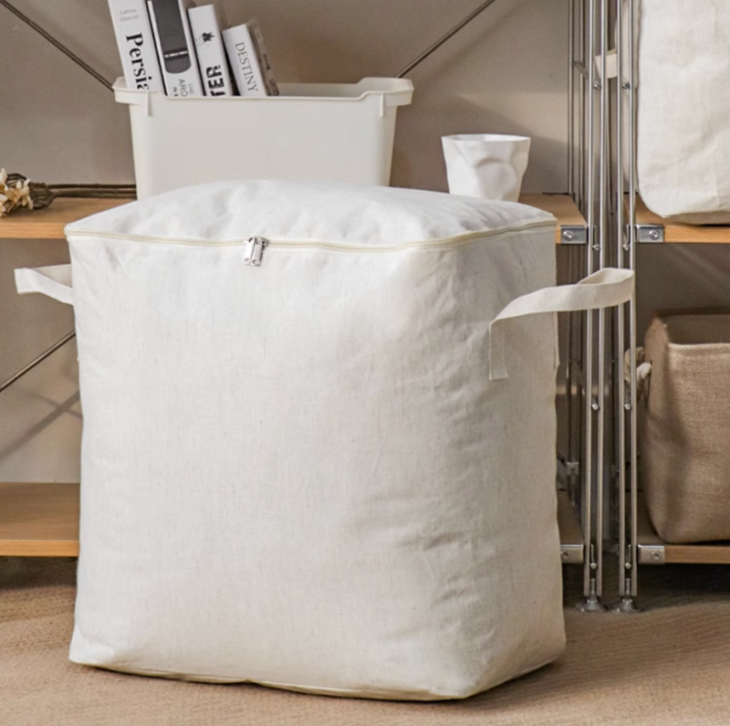 Quilt Storage Bag Plaid Pattern Dirt-proof Plastic Saving Space